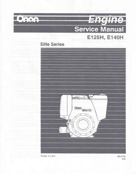 Onan elite series e125h e140h engine service repair manual 965 0758. - Almera tino v10 2000 2006 service und reparaturanleitung.