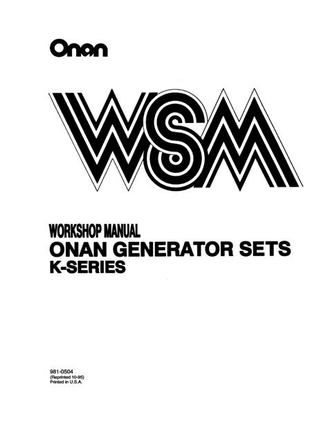 Onan k series service manual cummins onan generator repair book 981 0504. - Handbuch für das verfassen von rechtsgutachten.