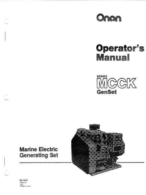 Onan mcck generator operators manual 927 0121. - Hp officejet 5610 service manual download.