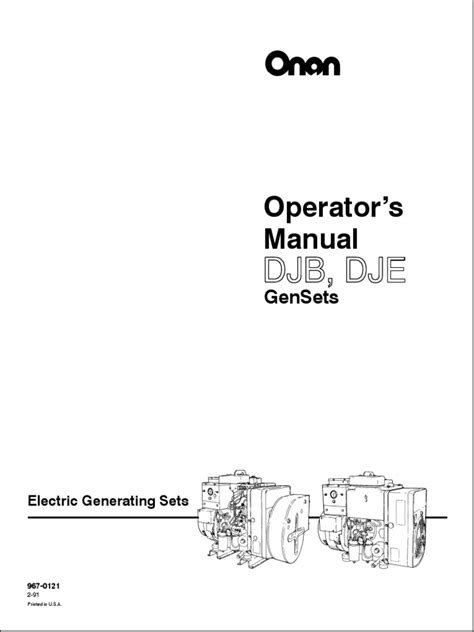 Onan parts manual dje genset 967 0225 green mountain. - Manual de anudador de empacadoras massey ferguson 3.