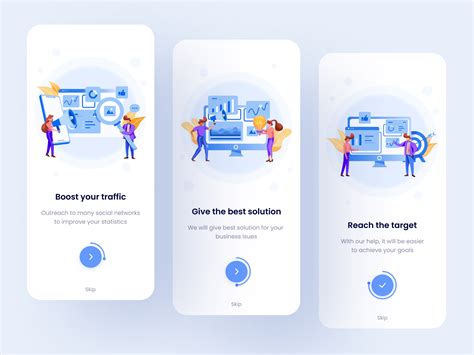Onboarding screen for social media analytics by SLAB Design Studio on