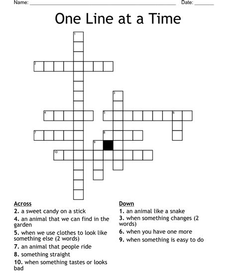 One At A Time Crossword