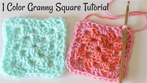 One Color Granny Square Free Pattern Tutorial with Video Lesson