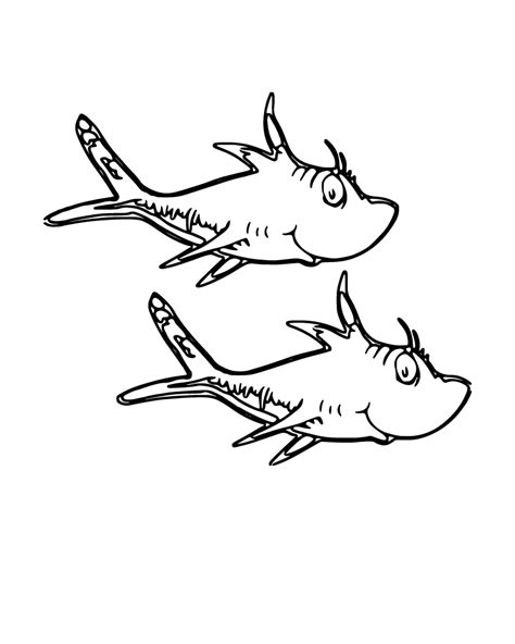 One Fish Two Fish Dr Seuss Coloring Pages