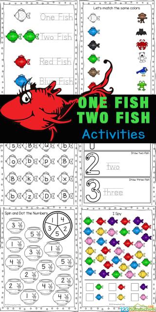 One Fish Two Fish Printables and Activities Math activities