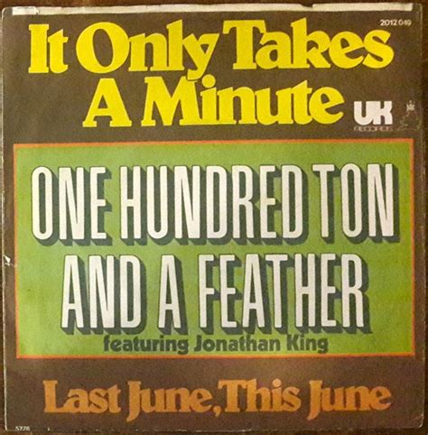 One Hundred Ton and a Feather – It Only Takes a Minute Lyrics