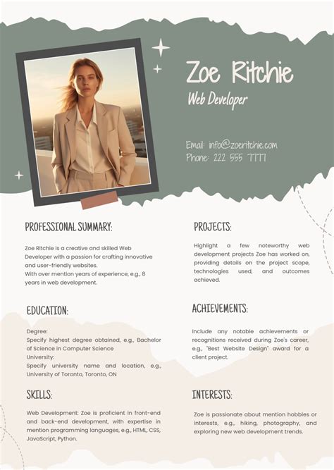 One Pager Profile Template