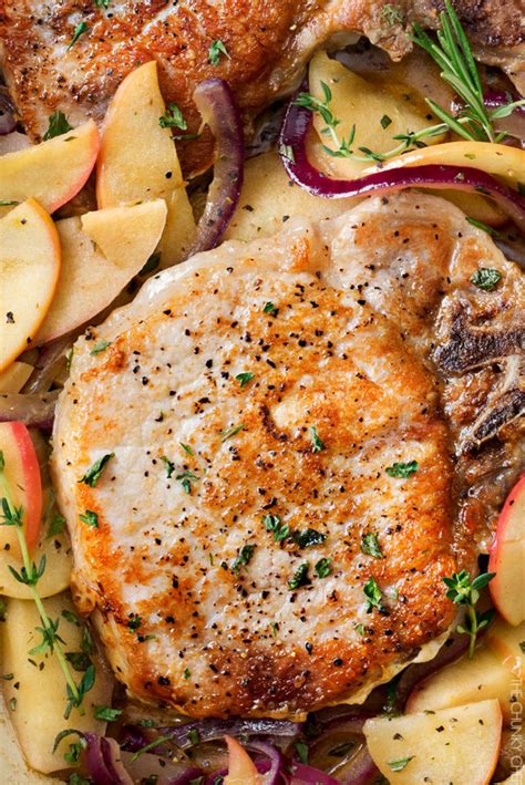 One Pan Pork Chops with Apples and Onions - The …