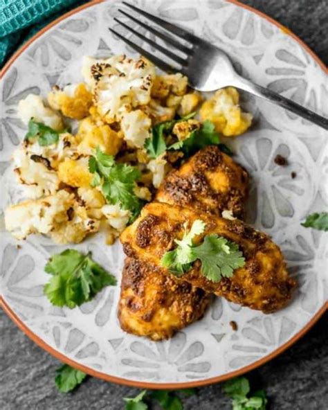 One Pan Tandoori Fish and Garlic Butter Cauliflower