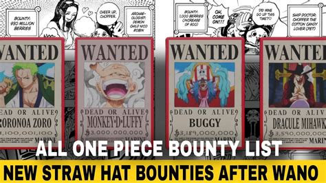 One Piece: Every New Bounty Revealed After The Wano Arc