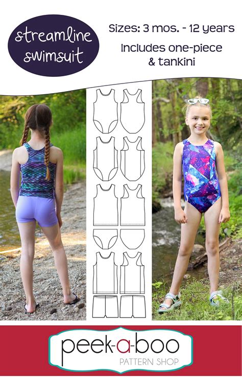 One Piece Kids Swimsuit PDF Sewing Pattern - Etsy