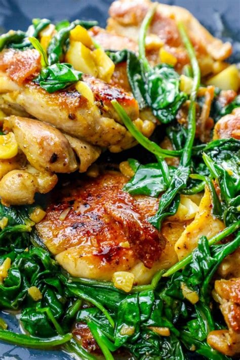 One Pot Bacon Garlic Chicken and Spinach Dinner