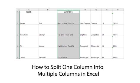 One column to two in excel