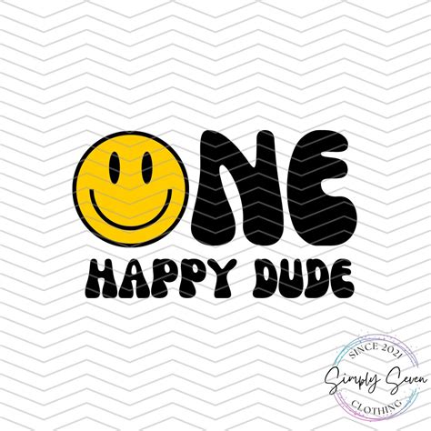 One happy dude svg. One Happy Dude PNG SVG, First Birthday SVG, Retro Wavy Text, Happy Face Trendy Sublimation Design, Digital Craft Files For Cricut/Silhouette. Michelle Brown Apr 27, 2024 Recommends this item Item quality 5; Shipping 5; 5 out of 5 stars. Listing review by Natalie brandlein ... 