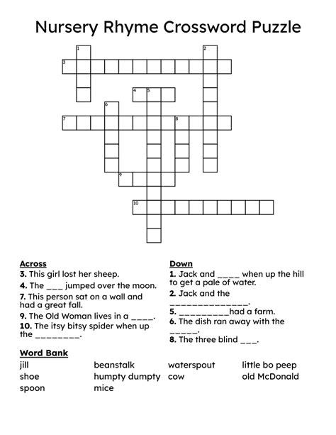 One in a nursery rhyme pocketful - crossword puzzle clues