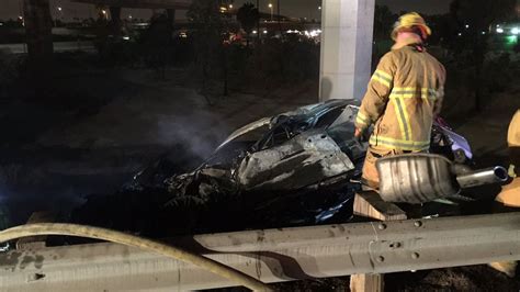 One killed in fiery solo-vehicle crash on I-15 transition