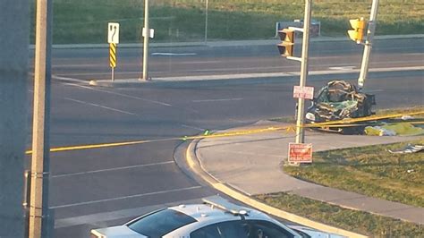 One person in critical condition after vehicle crashes into pole in Brampton