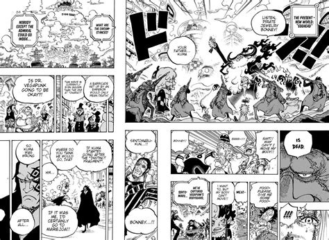 One Piece chapter 1103 raw scans have unveiled a shocking revelation. Bartholomew Kuma has made an unexpected appearance on Egghead Island to rescue …. 