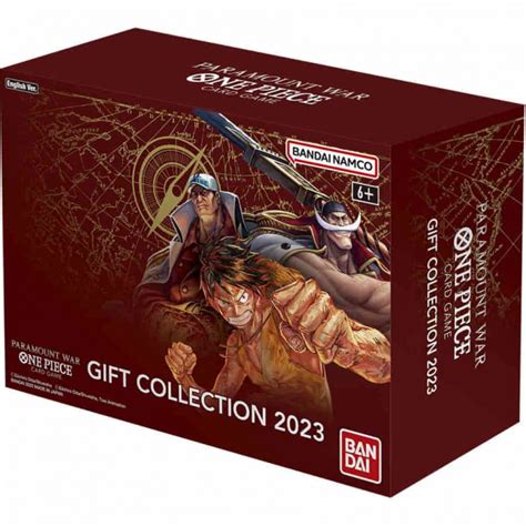 One piece gift collection 2023. Dive headfirst into the world of One Piece with the 2023 Gift Collection! This ultimate gift for fans includes 5 booster packs from the exciting "Kingdoms of Intrigue" set, 3 exclusive promo cards featuring stunning new artwork, and a stylish deck box to store your treasures. Whether you're a seasoned player or just starting your One Piece TCG ... 