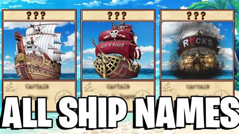 One piece ship names