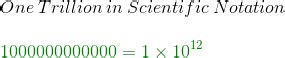 Scientific engineering; 0.005 in scientific notation: 5 × 10-3: 5e-3 100 in scientific notation: 1.00 × 10 2: 1.00e10 0: 427 thousand in scientific notation: 4.27 × 10 5: 427 × 10 3: 0.001 in scientific notation: 1 × 10-2: 10 × 10-3: 1 trillion in scientific notation: 1 × 10 12: 1 × 10 12: 80,023 in scientific notation: 8.0023 × 10 4: .... 