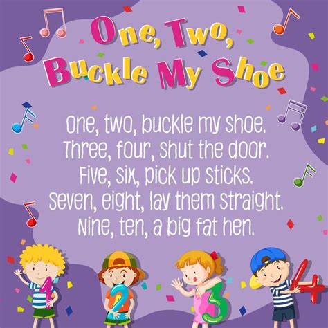 One two buckle my shoe poster 292553 Vector Art at Vecteezy
