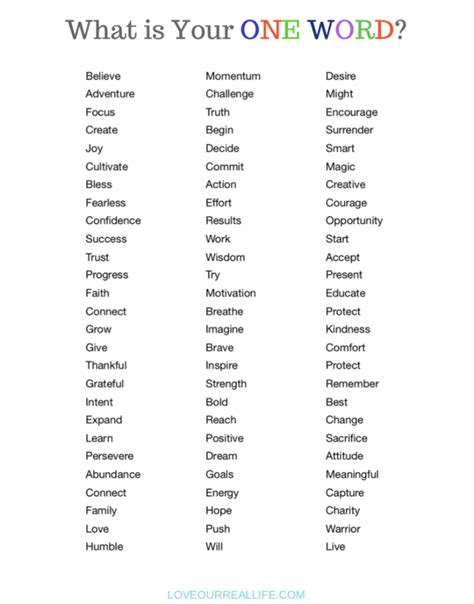 One word list