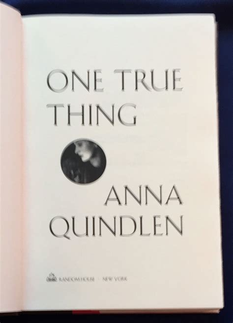 Read Online One True Thing By Anna Quindlen
