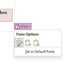 OneNote default paste option - Microsoft Community