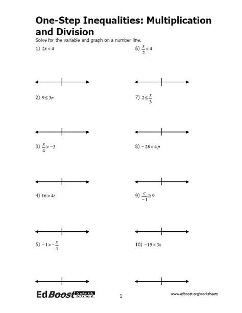 OneStep Inequalities Multiplication and Division EdBoost
