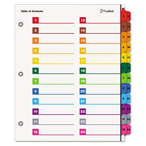 OneStep Printable Table of Contents/Dividers by Cardinal® CRD60990