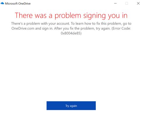 Onedrive error code 0x8004de86.  Note: You won't lose any data by resetting or uninst...