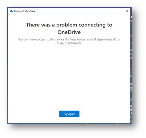 Onedrive error code 2156265473.  This question was migrated from the Microsoft S...