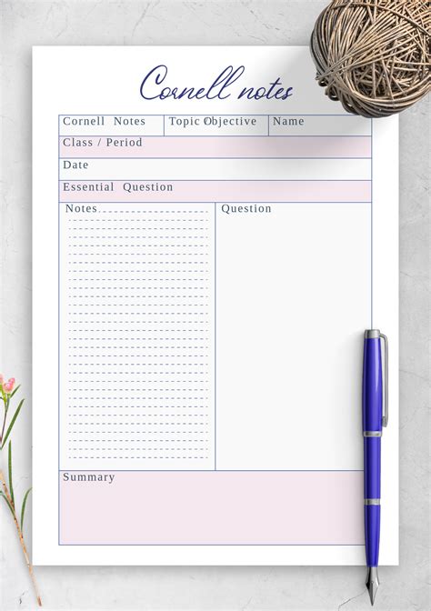 Onenote Cornell Notes Template Sample Design Layout Templates