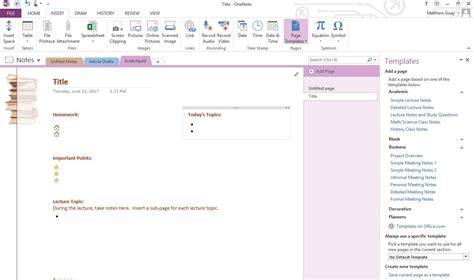 Onenote Meeting Templates