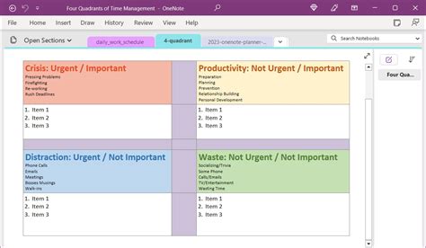 Onenote Task List Template