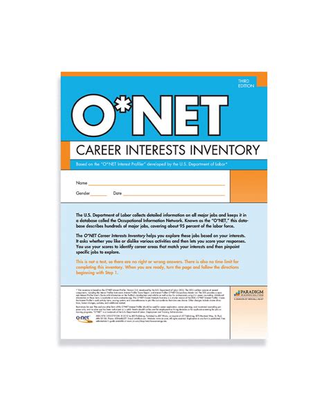 Onet Career Interest Inventory