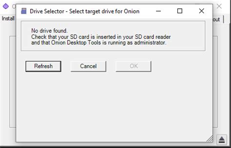Onion os no drive found