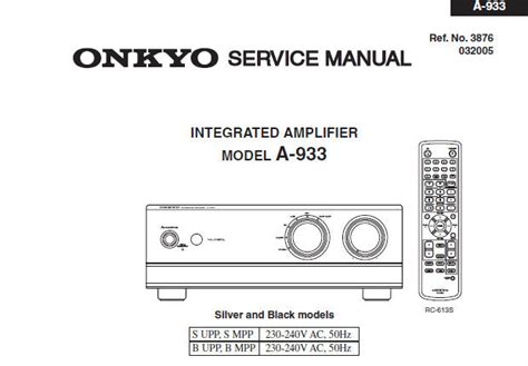 Onkyo a 933 integrated amplifier service manual. - Albrecht dürer und die frühzeit der exlibriskunst.
