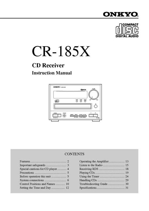 Onkyo cr 185x cd receiver owners manual. - The biostatistics cookbook the most user friendly guide for the.