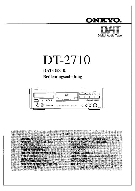 Onkyo dt 2710 tape deck bedienungsanleitung. - International integrated circuit index (semicon index series).