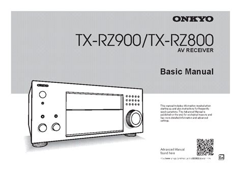 Onkyo tx rz800 tuner owners manual. - Studien und materialien zur short story..