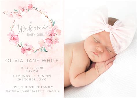 Online Birth Announcement Template Free