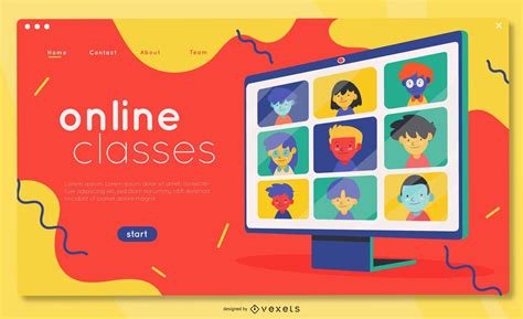 Online Classes Landing Page Template Vector Download