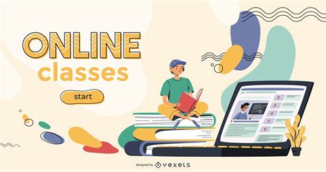 Online Classes Slider Template Vector Download Gambaran
