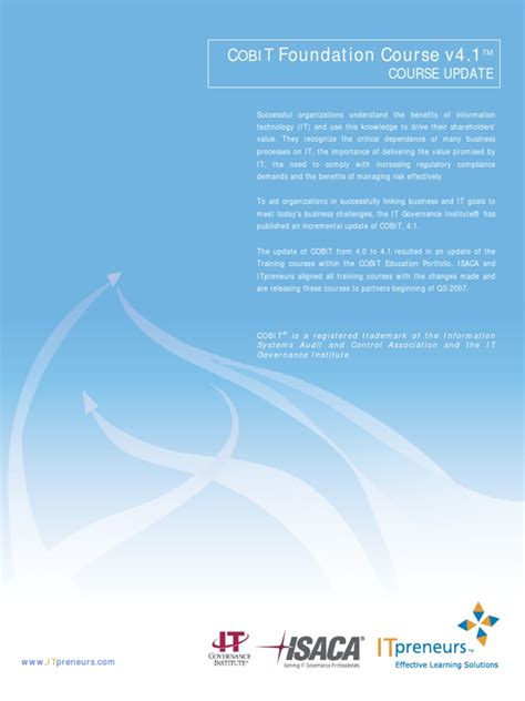 Online Cobit Foundation Course V4 1 Outline