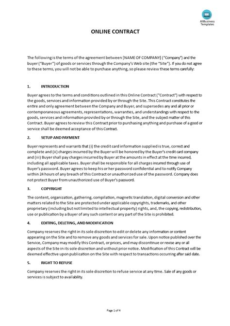 Online Contract Template