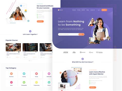Online Course Website Learning website design, Web design trends
