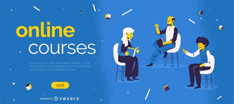 Online Courses Slider Template Vector Download