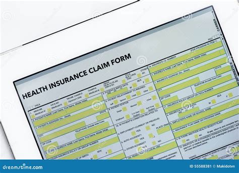 Online Health Benefits Claim Form Stock Image Image of diagnostic